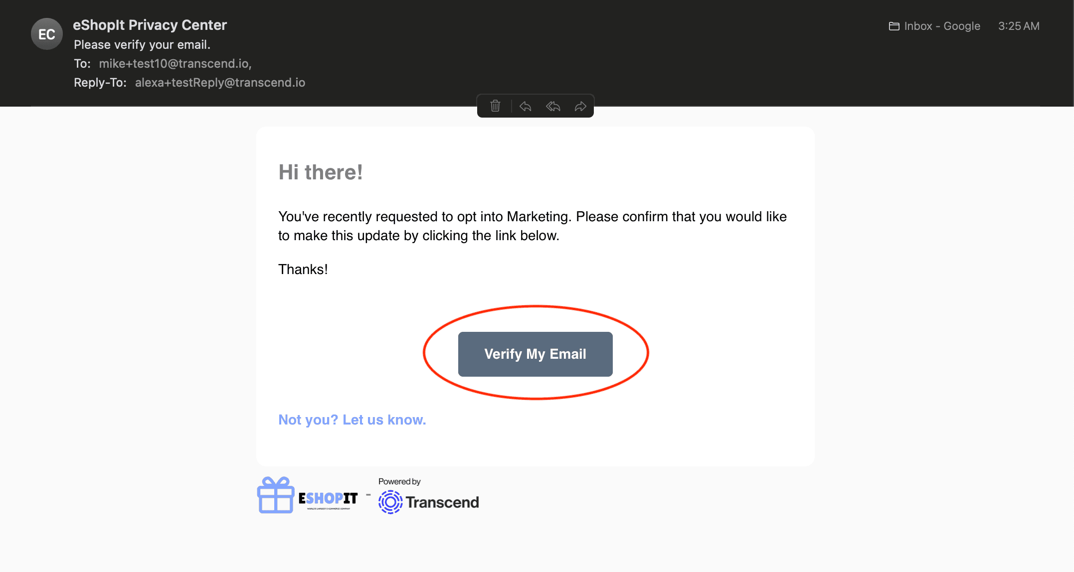 Preference Management double opt-in email confirmation