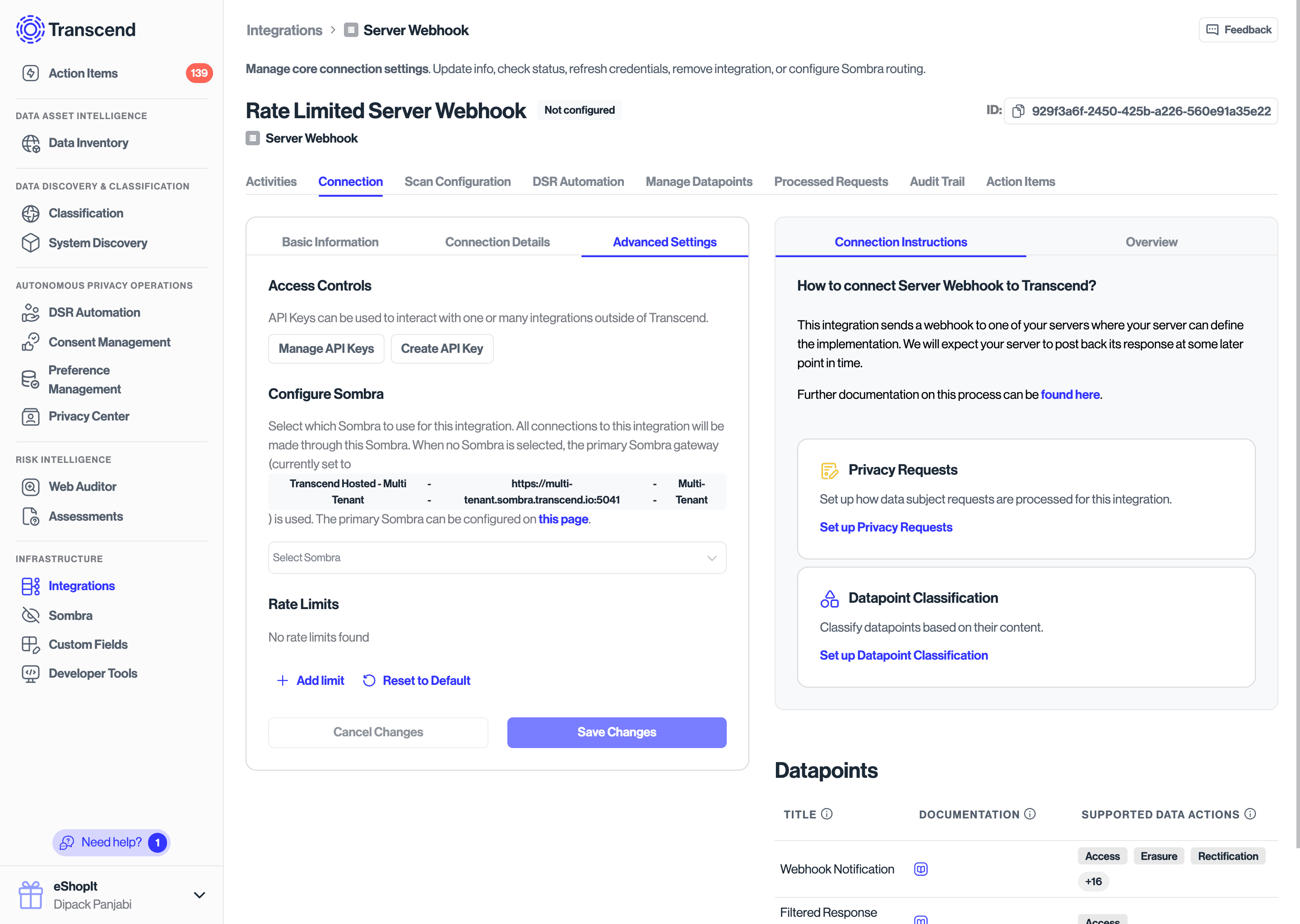 Example Server integration with no Rate Limits by default